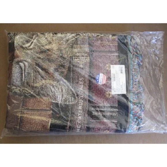 New Cat Frederick the Literate Woven Cotton Afghan Gift Throw Blanket Wysocki - Picture 2 of 2